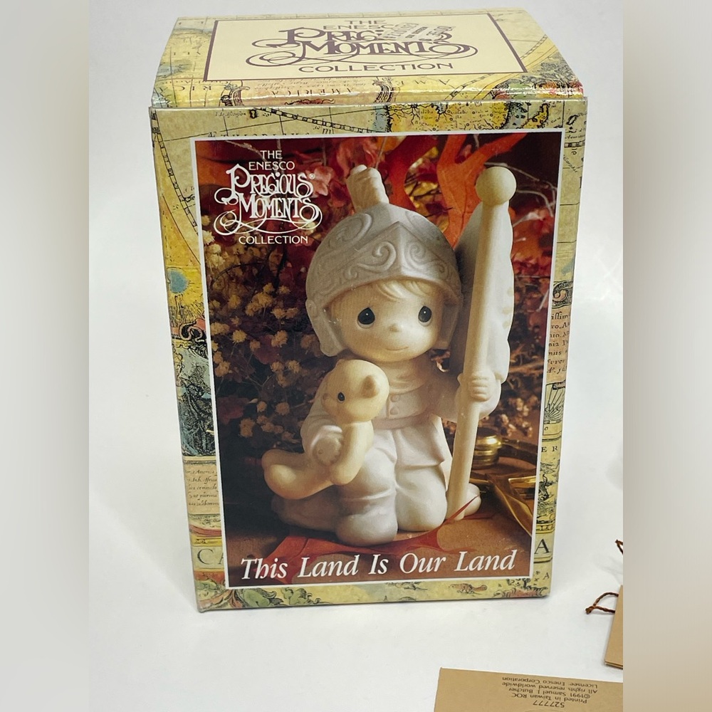 Vintage Precious Moments This Land is Our Land NIB Ceramic Boxed Collectible